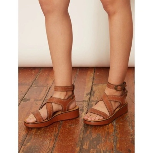 Isabel Marant Nuriee Leather Platform Sandal Cognac Size 40 - Picture 1 of 9